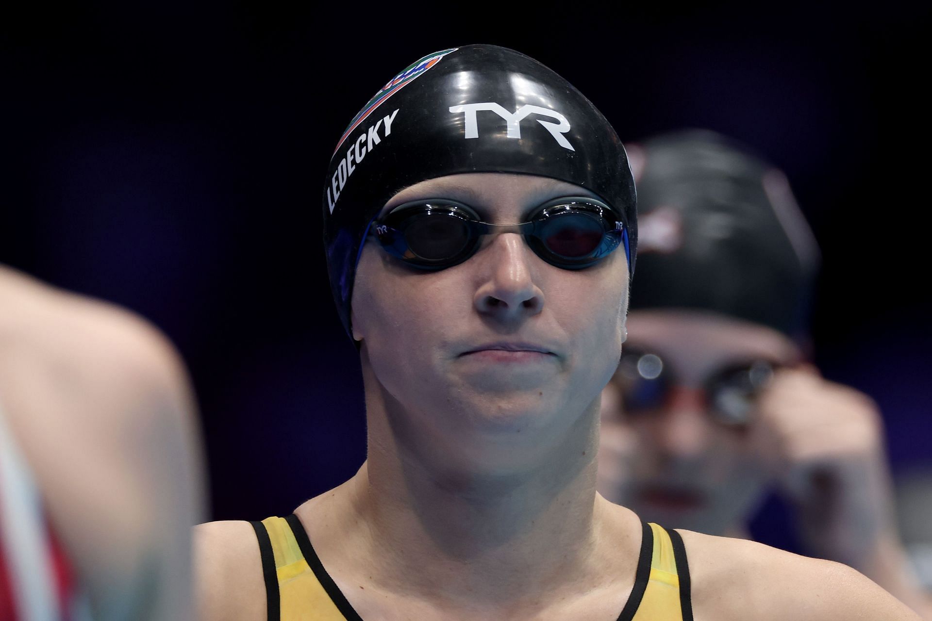 Katie Ledecky competes in the heat of the Women&#039;s 800m freestyle at the 2024 U.S. Olympic Team Swimming Trials in Indianapolis, Indiana.