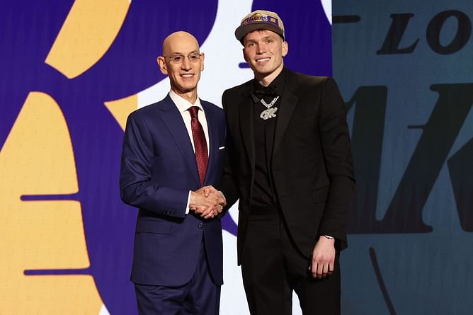 Lakers rookie Dalton Knecht reveals his first NBA jersey was a Kobe Bryant Christmas Special with all-white and purple accents