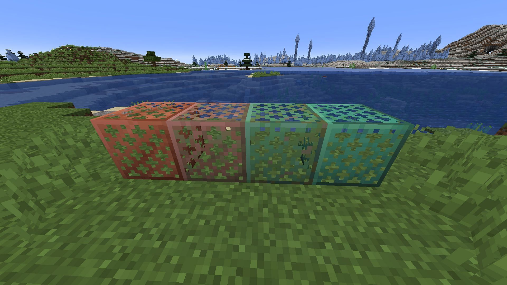 Copper grates provide a plethora of colors and some visibility in Minecraft 1.21 (Image via Mojang)