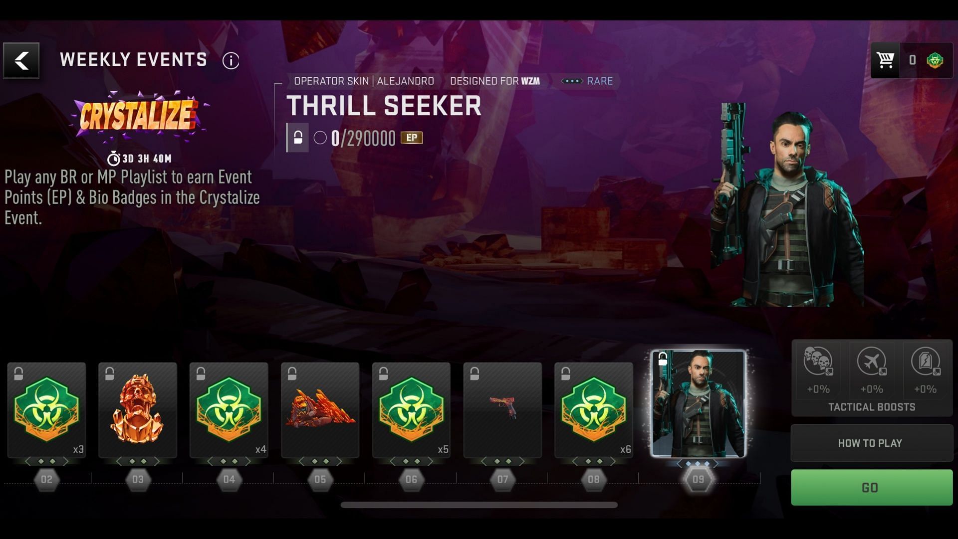 Crystalize event&#039;s Thrill Seeker Operator Skin reward (Image via Activision)