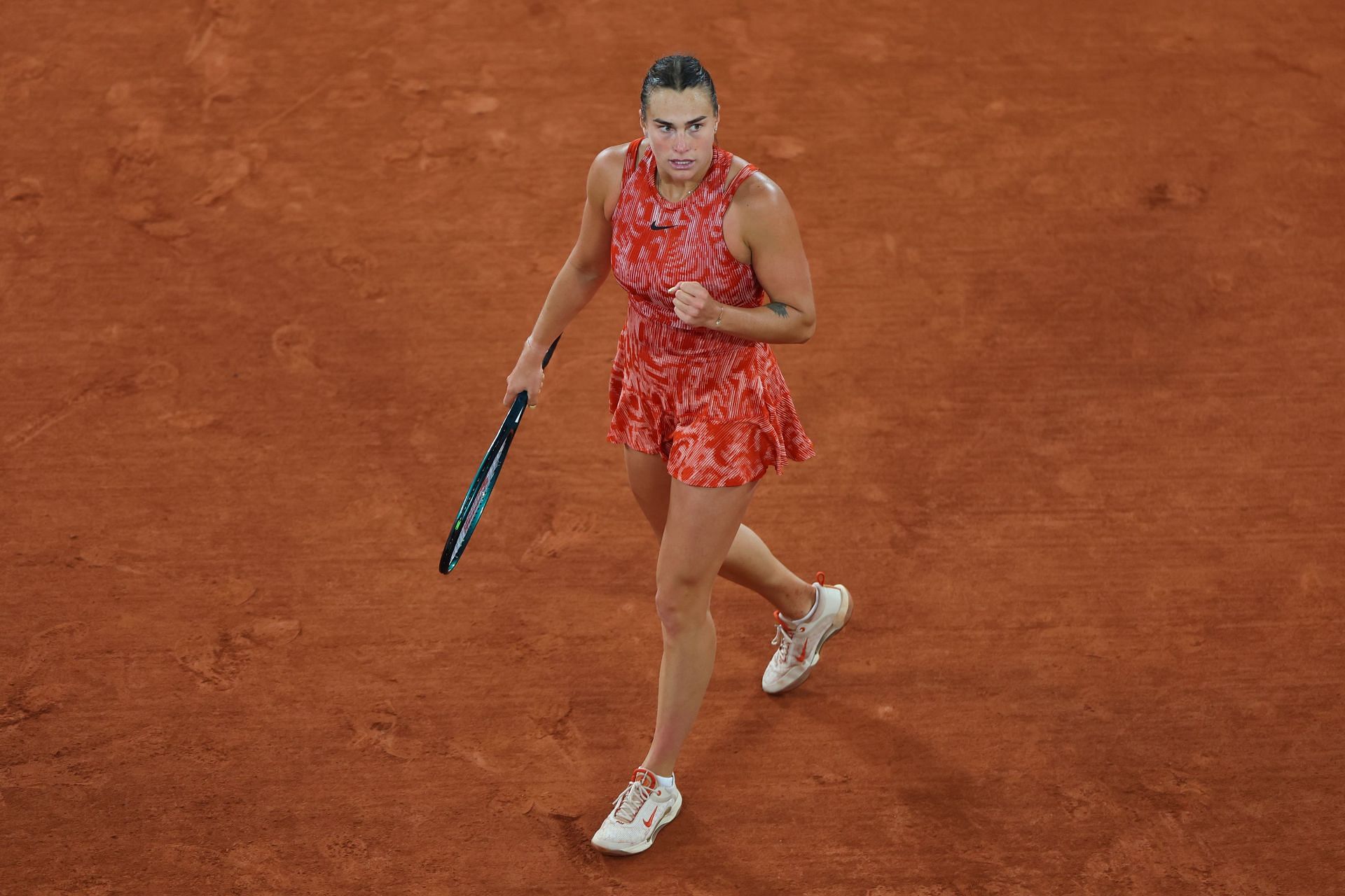 Aryna Sabalenka pictured at the 2024 French Open