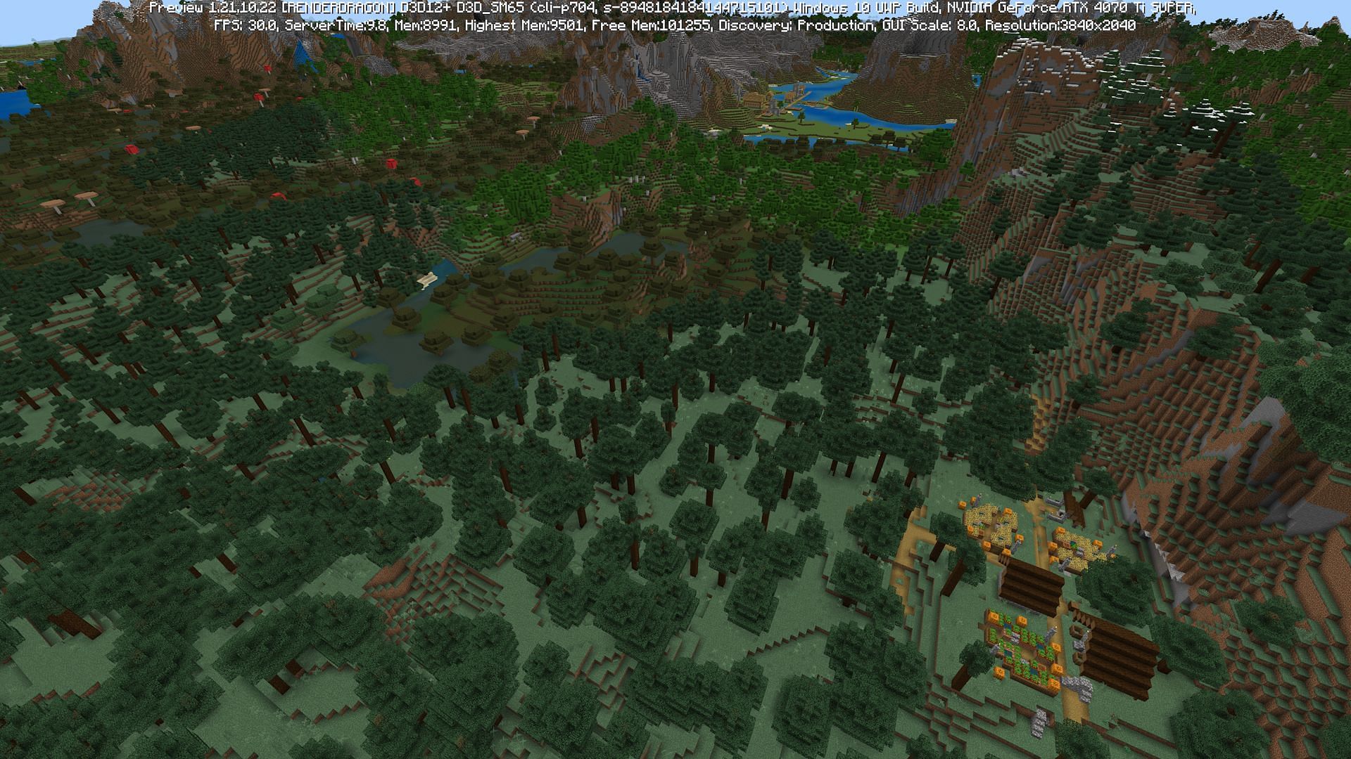 The two villages found near the seed&#039;s swamp (Image via Mojang)