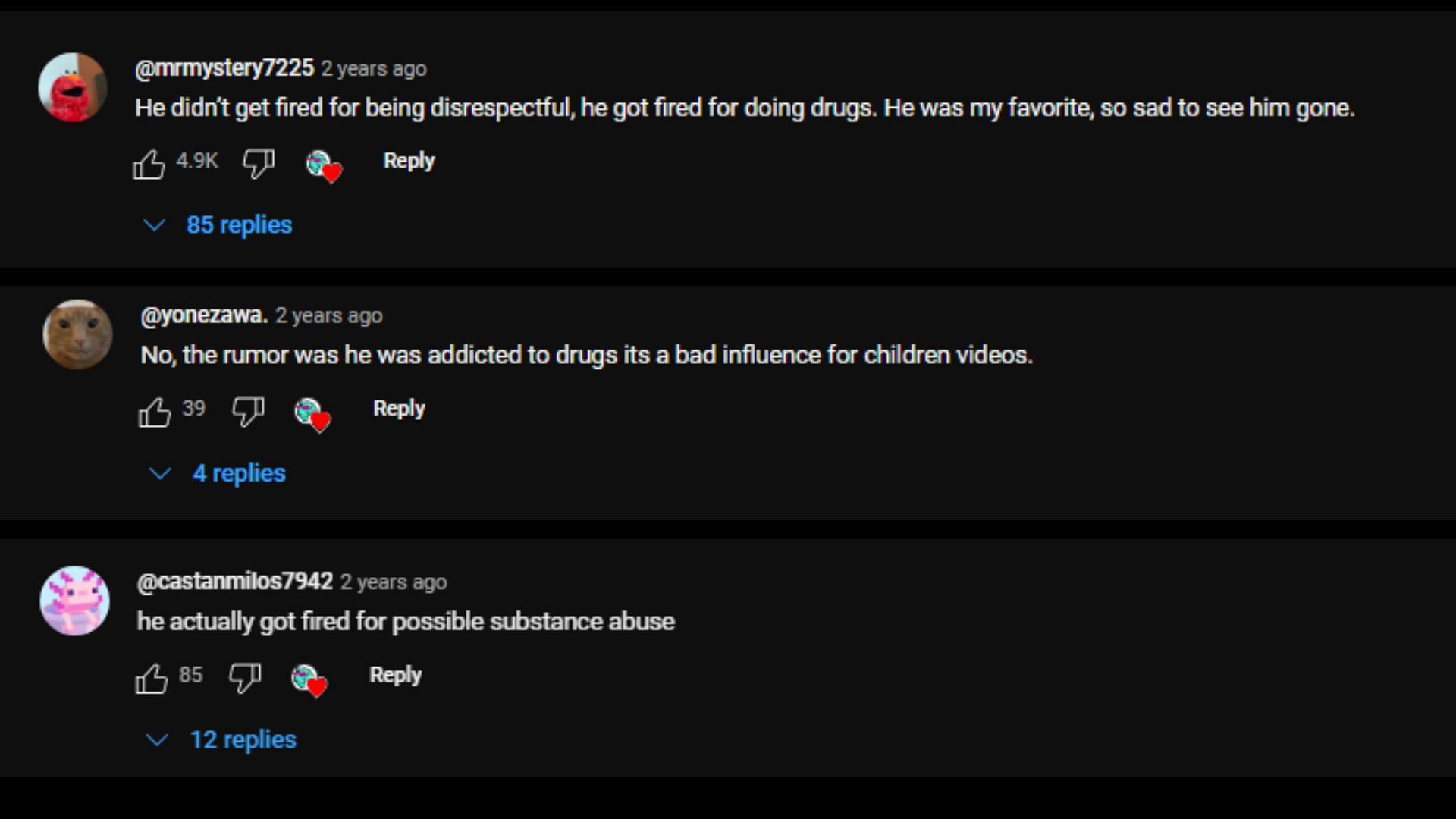 Fans comment about possible drug use and rumors (Image via YouTube @/Not MrBeast)