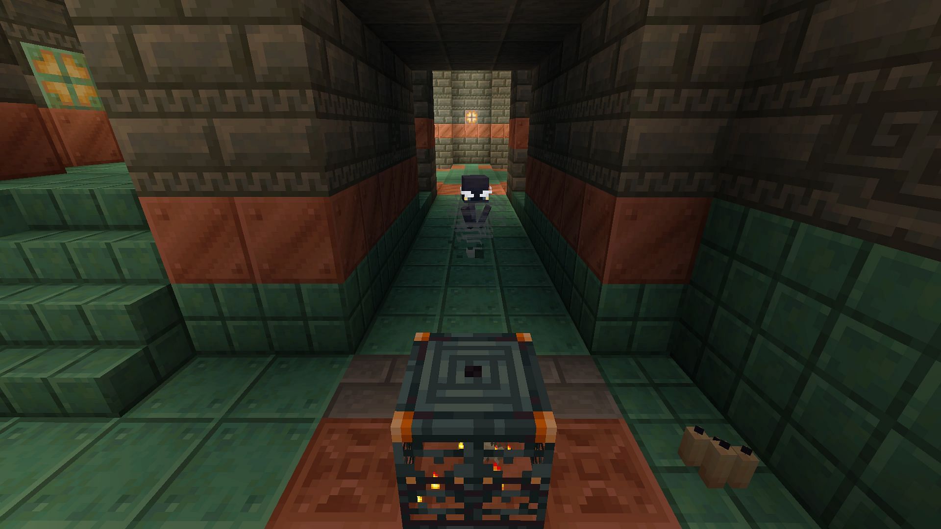 A Minecraft breeze wandering through a trial chamber (Image via Mojang)