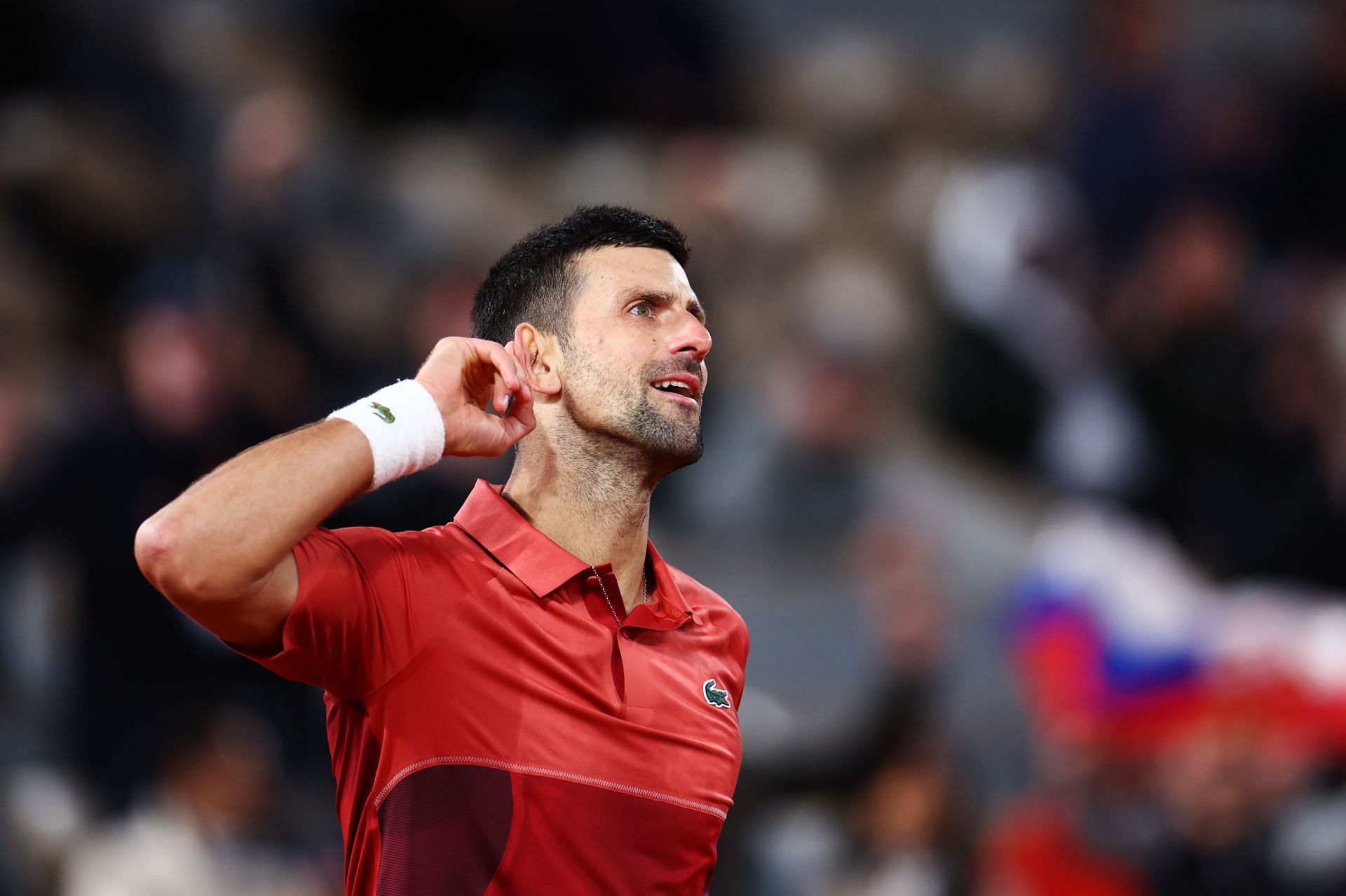 Novak Djokovic at the 2024 French Open