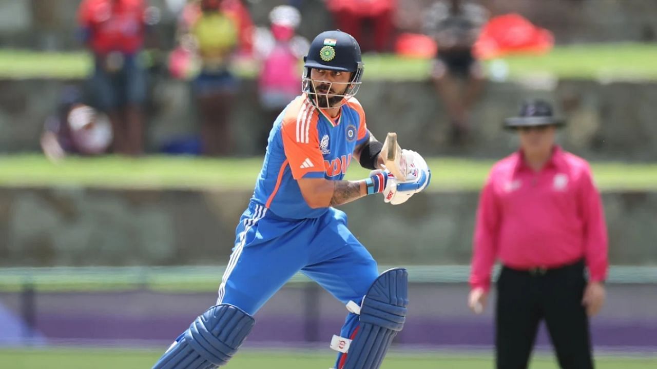 विराट कोहली शॉट खेलते हुए (Photo: ICC)