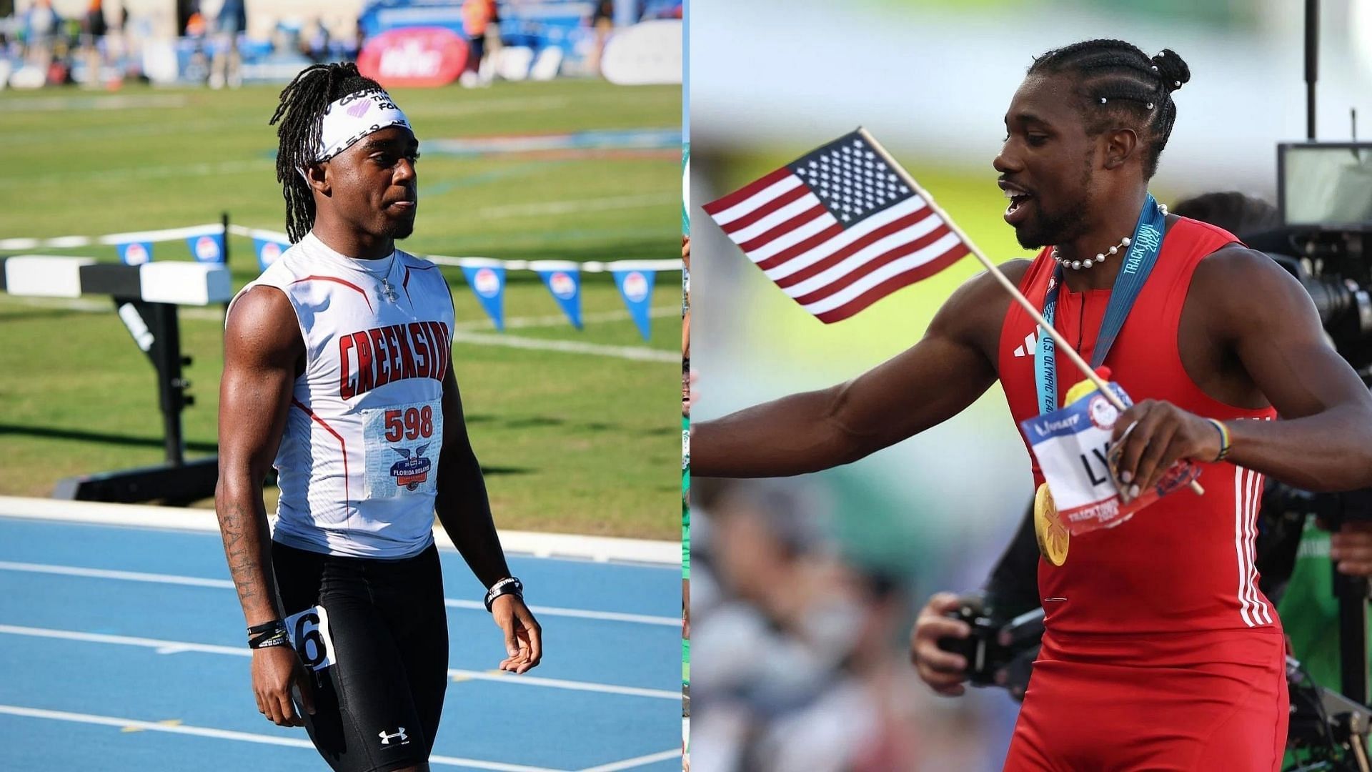 Christian Miller opens up on drawing inspiration from Noah Lyles (Images: via Getty and instagram.com/c_millly)