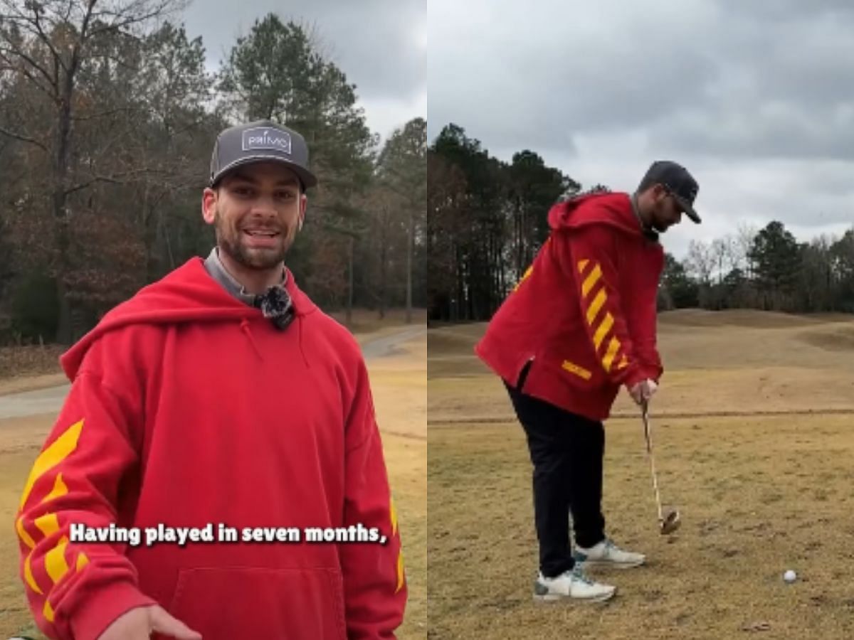 Chandler Hallow playing Golf on his channel (Image via YouTube/GolfWithChandler)
