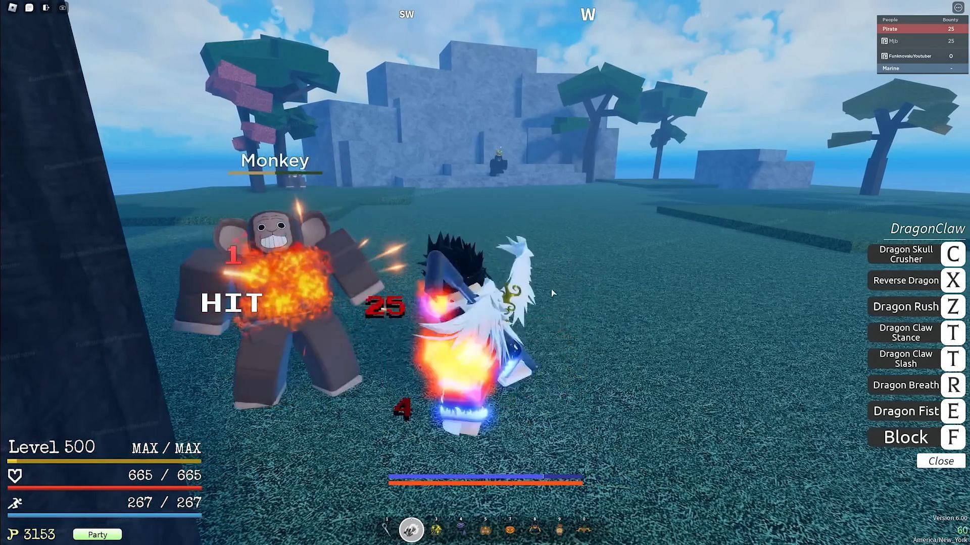 Dragon Claw Fighting Style in action (Image via Roblox || Funknovalu on YouTube)