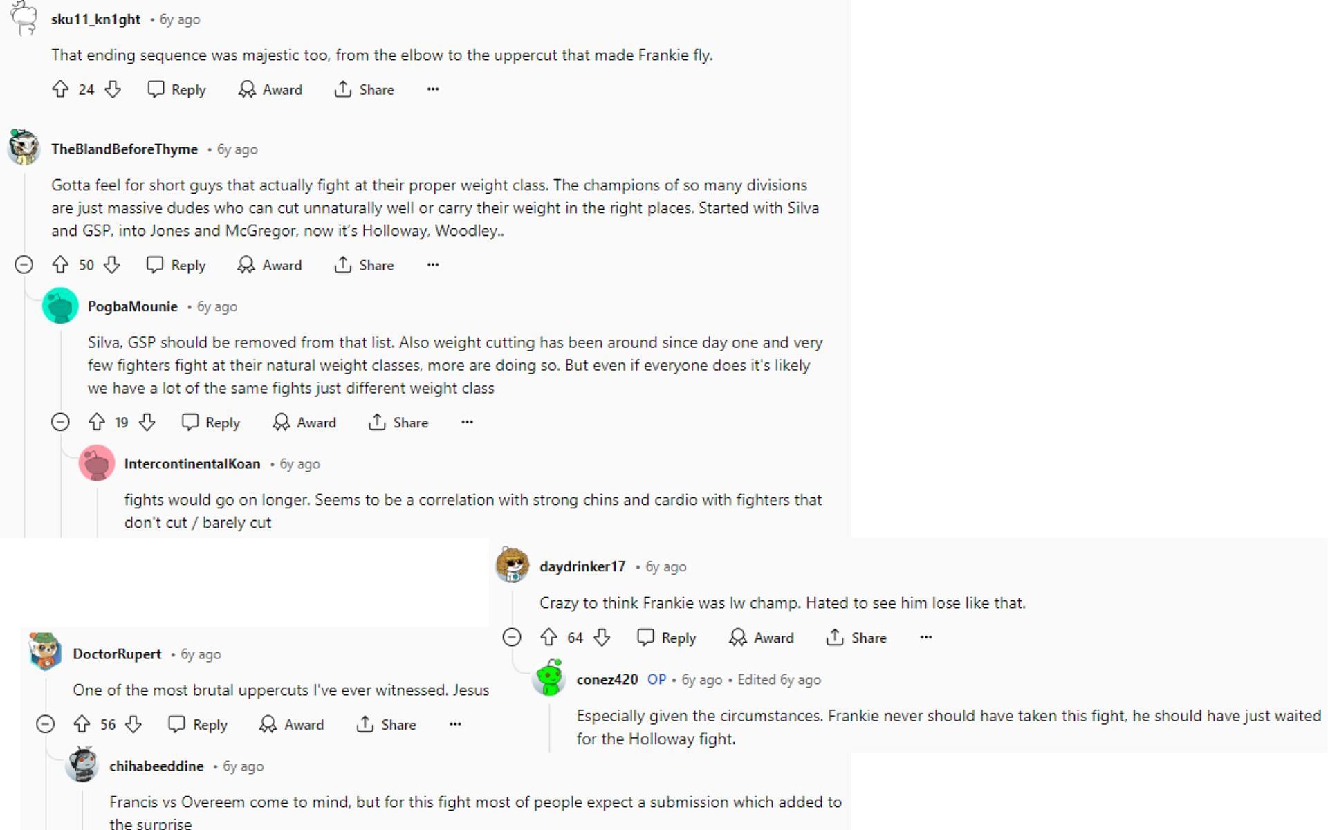 [Images courtesy: r/ufc Reddit comment thread]