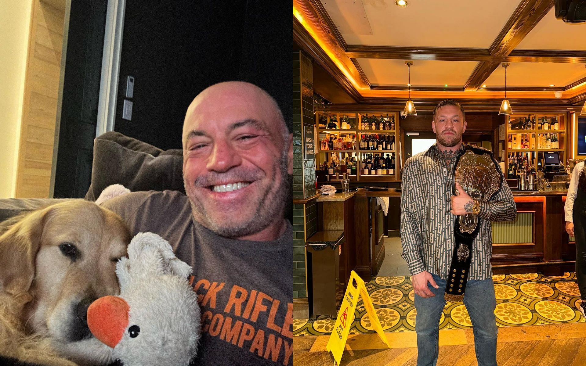 Joe Rogan (left) shares his thoughts on Conor McGregor