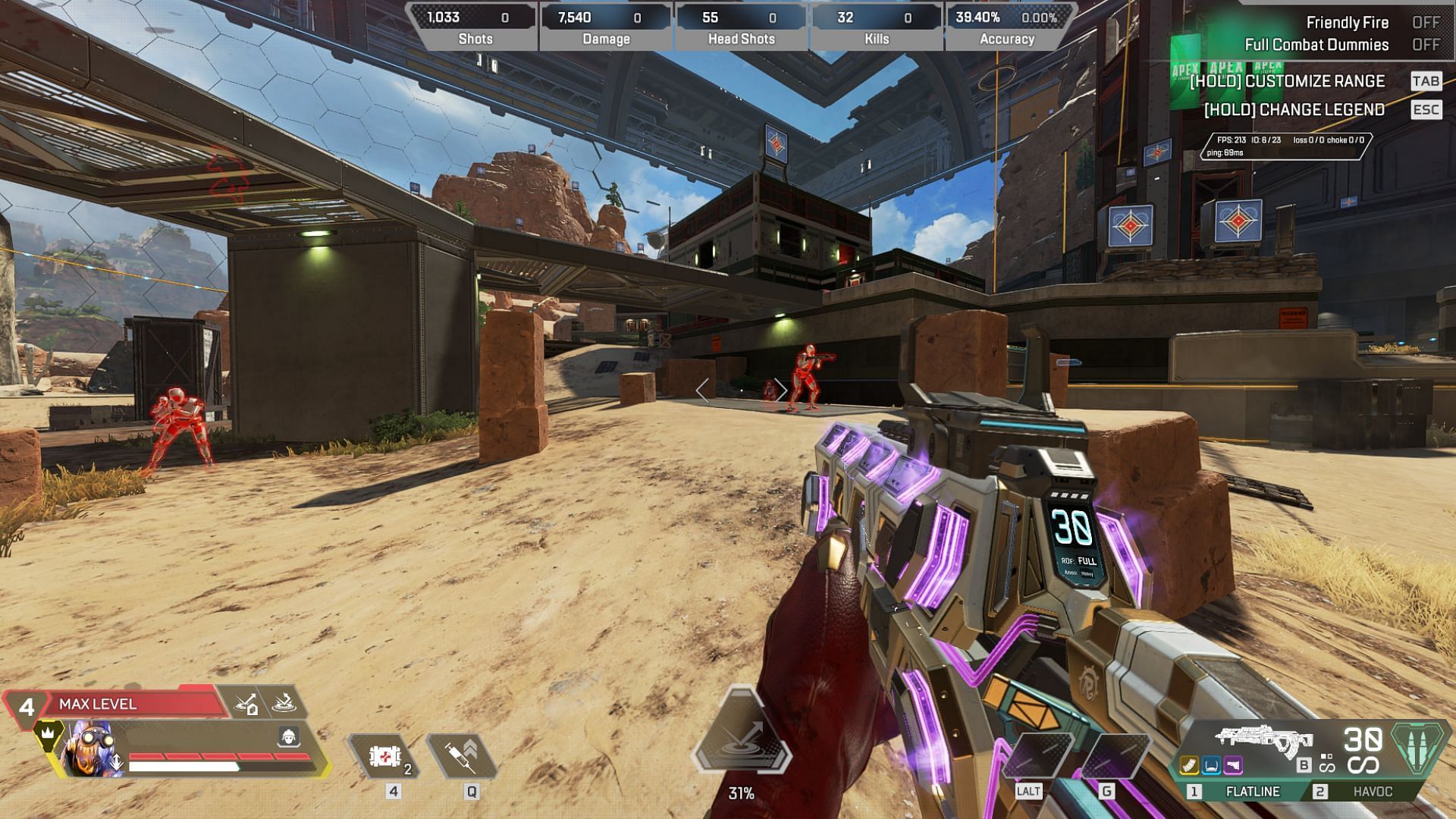 Apex Legends Firing Range aim tracking practice (Image via EA)