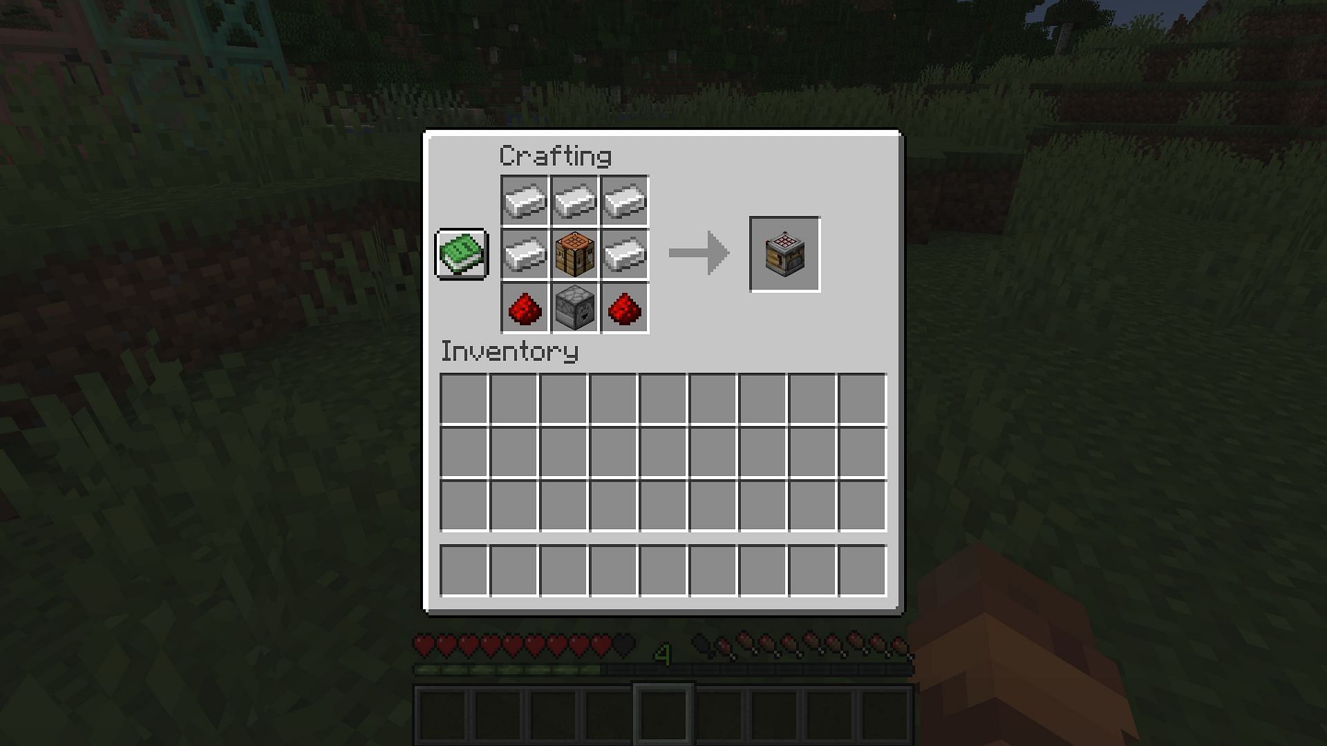 The crafter&#039;s expensive recipe (Image via Mojang)