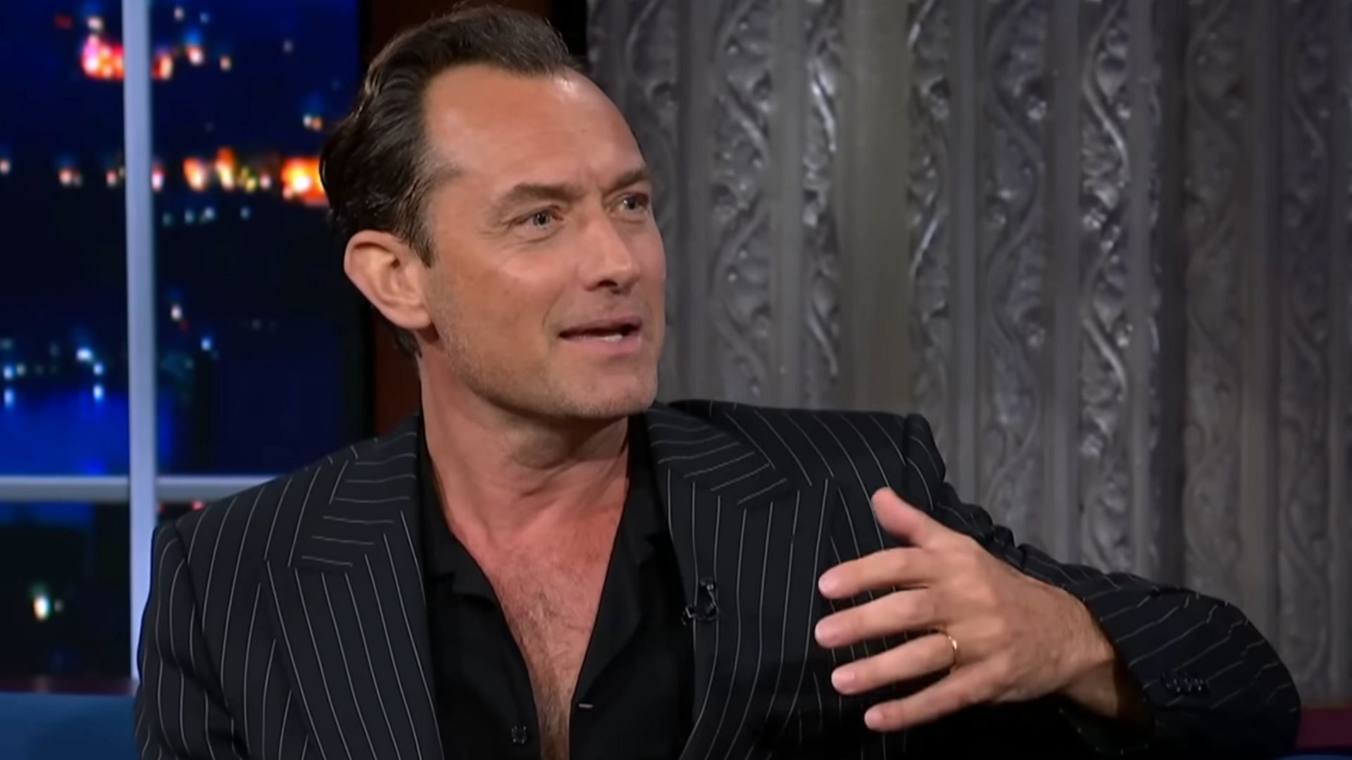 Jude Law recalled almost playing Superman (Image via YouTube/The Late Show with Stephen Colbert)