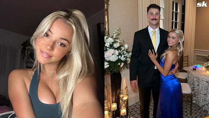 "You look like you love me" - Paul Skenes' girlfriend Olivia Dunne twirls in navy blue dress & white pointy heels to Ella Langley's viral song