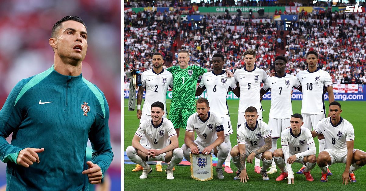 Cristiano Ronaldo (left) and England 