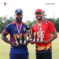 Aaron Johnson (left) of Canada. Photo Credits: Canada Cricket
