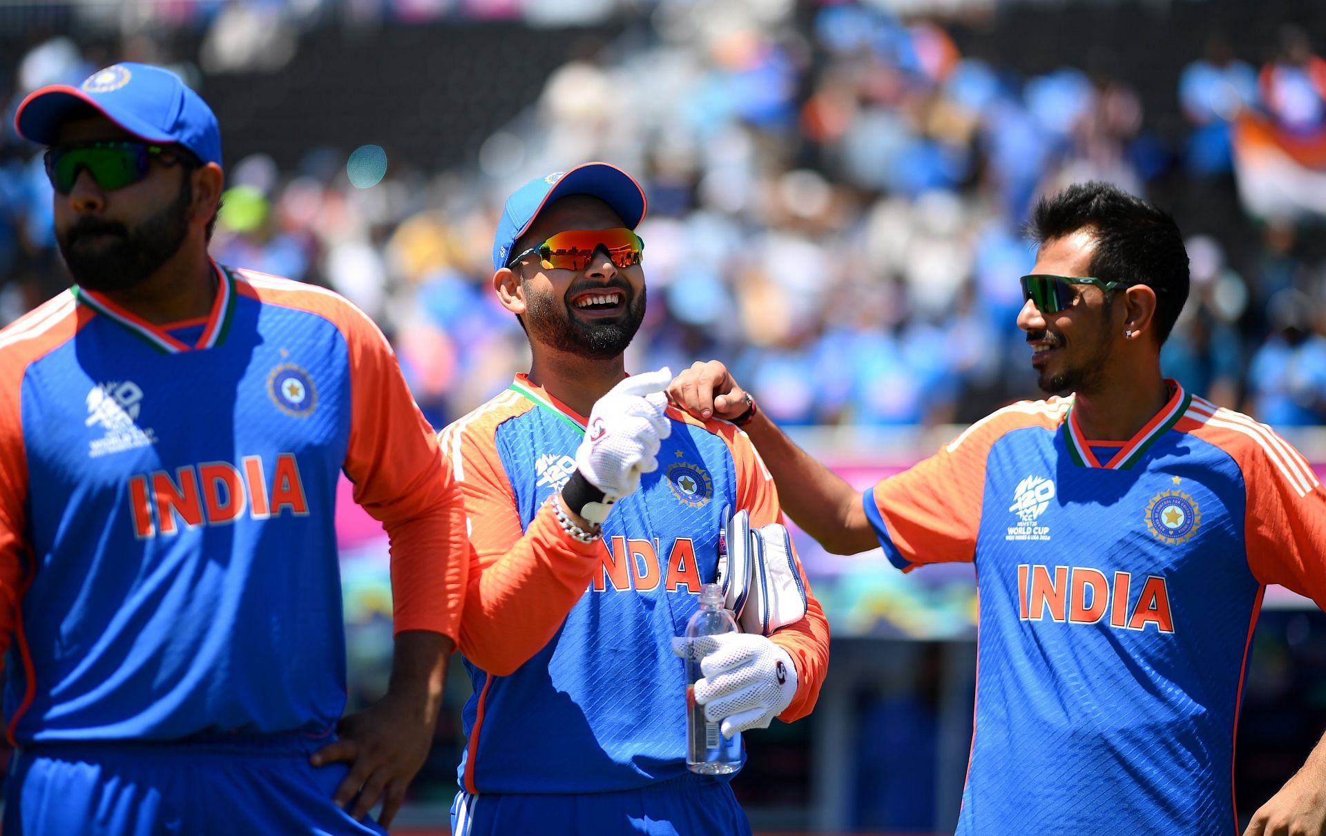 Team India are all smiles. (Image Credits: BCCI's official X handle)