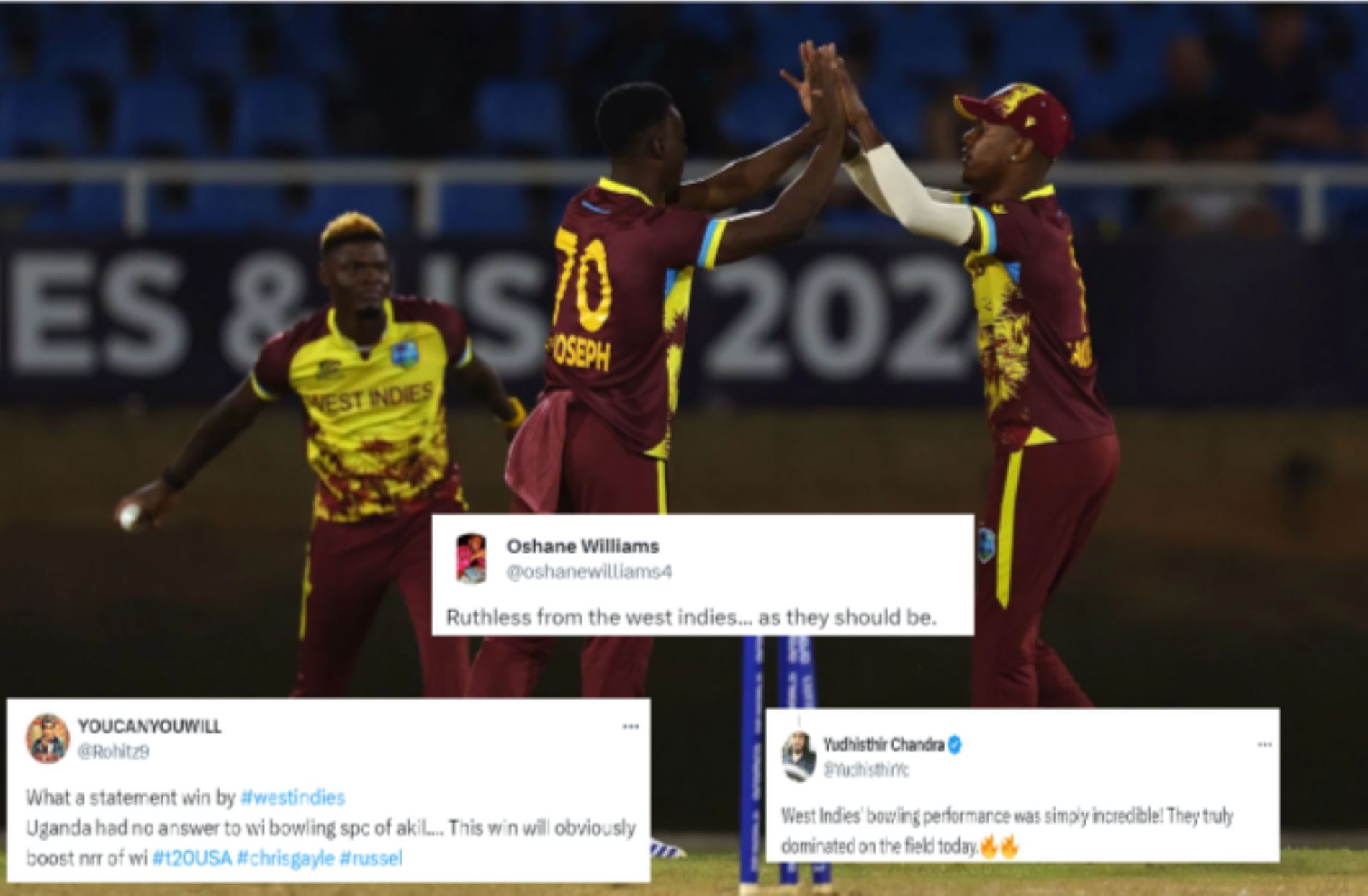 "They truly dominated on the field today" - Fans hail West Indies for thumping win over Uganda in 2024 T20 World Cup