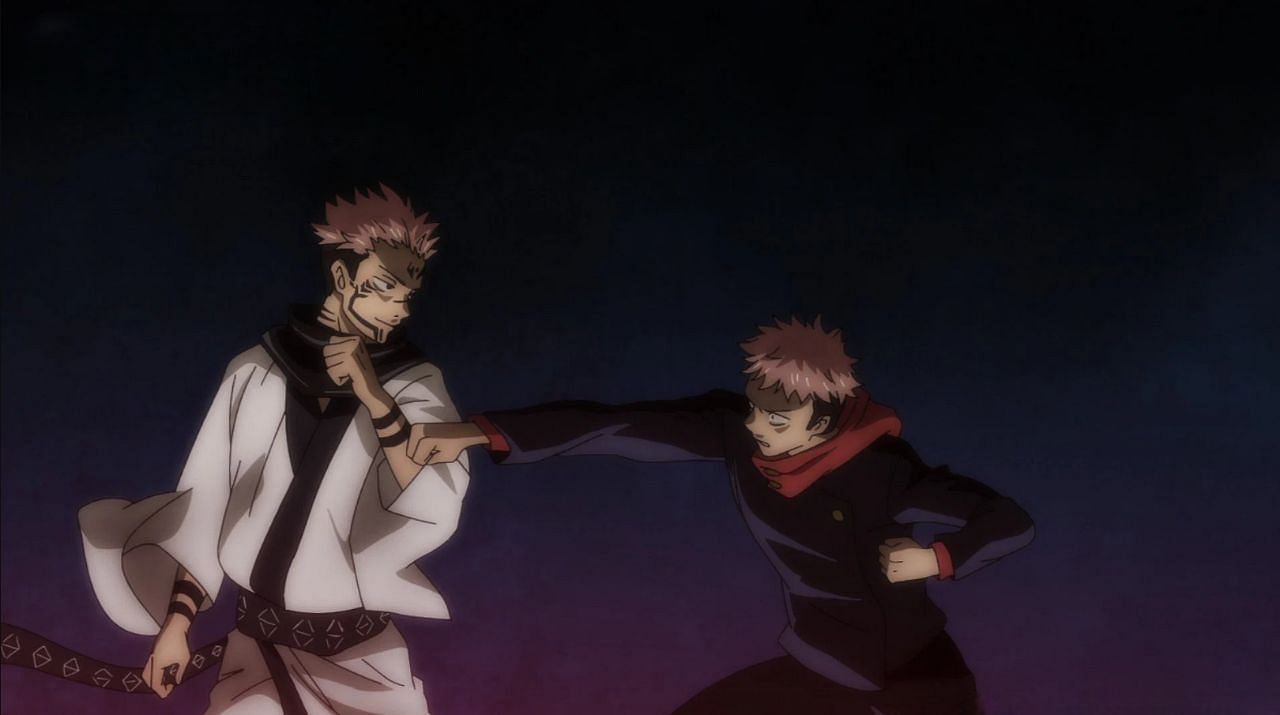 Sukuna (left) literally and metaphorically fights Yuji (right) every step of the way (Image via MAPPA Studios)