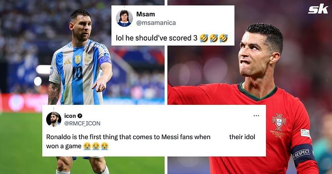 “Squandering many chances” “Can’t say same for Ronaldo” - Fans enter Ronaldo vs Messi debate after Argentina’s 2-0 win in Copa America