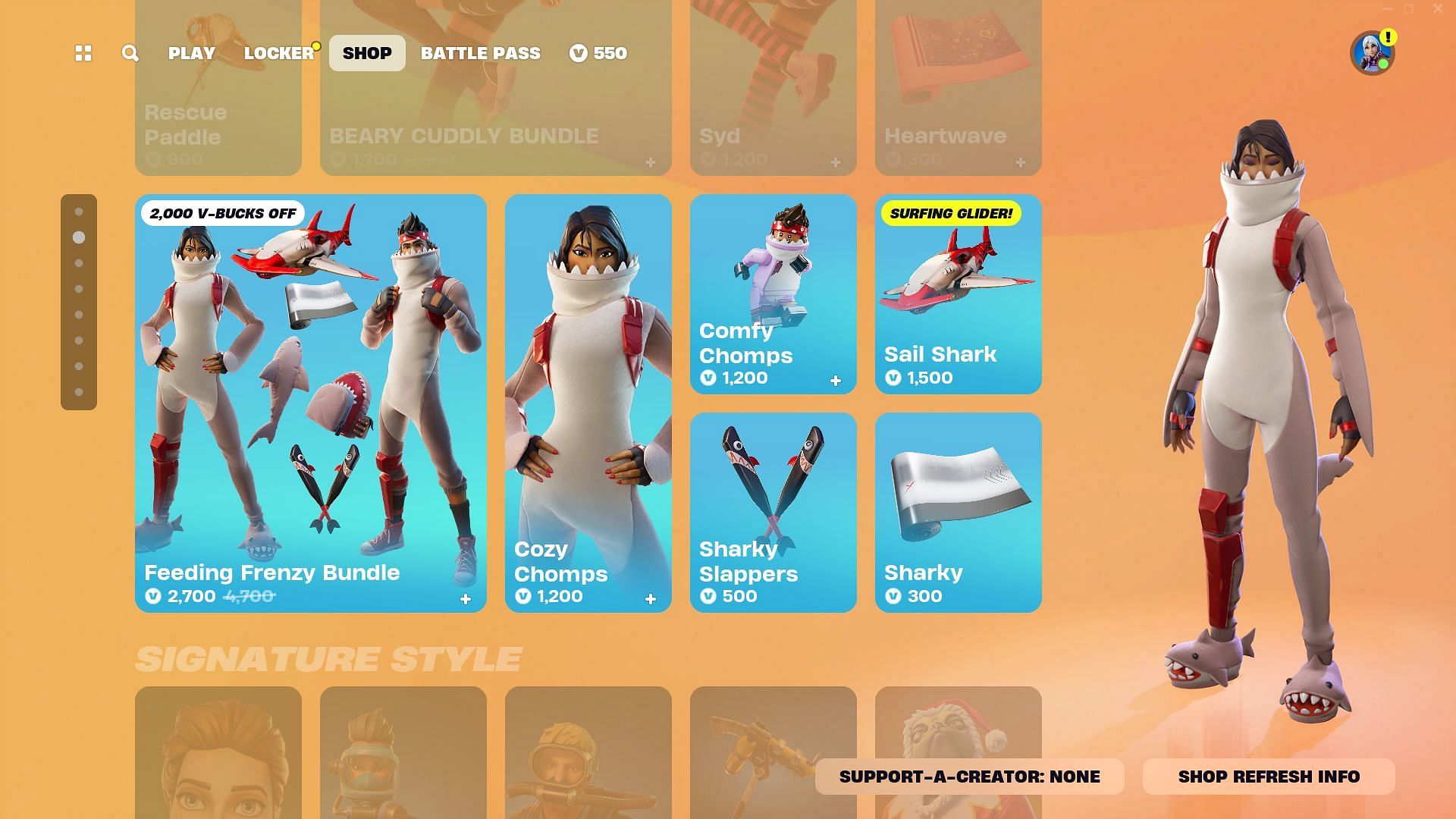 You can now purchase the Cozy Chomps and Comfy Chomps skins in Fortnite (Image via Epic Games)