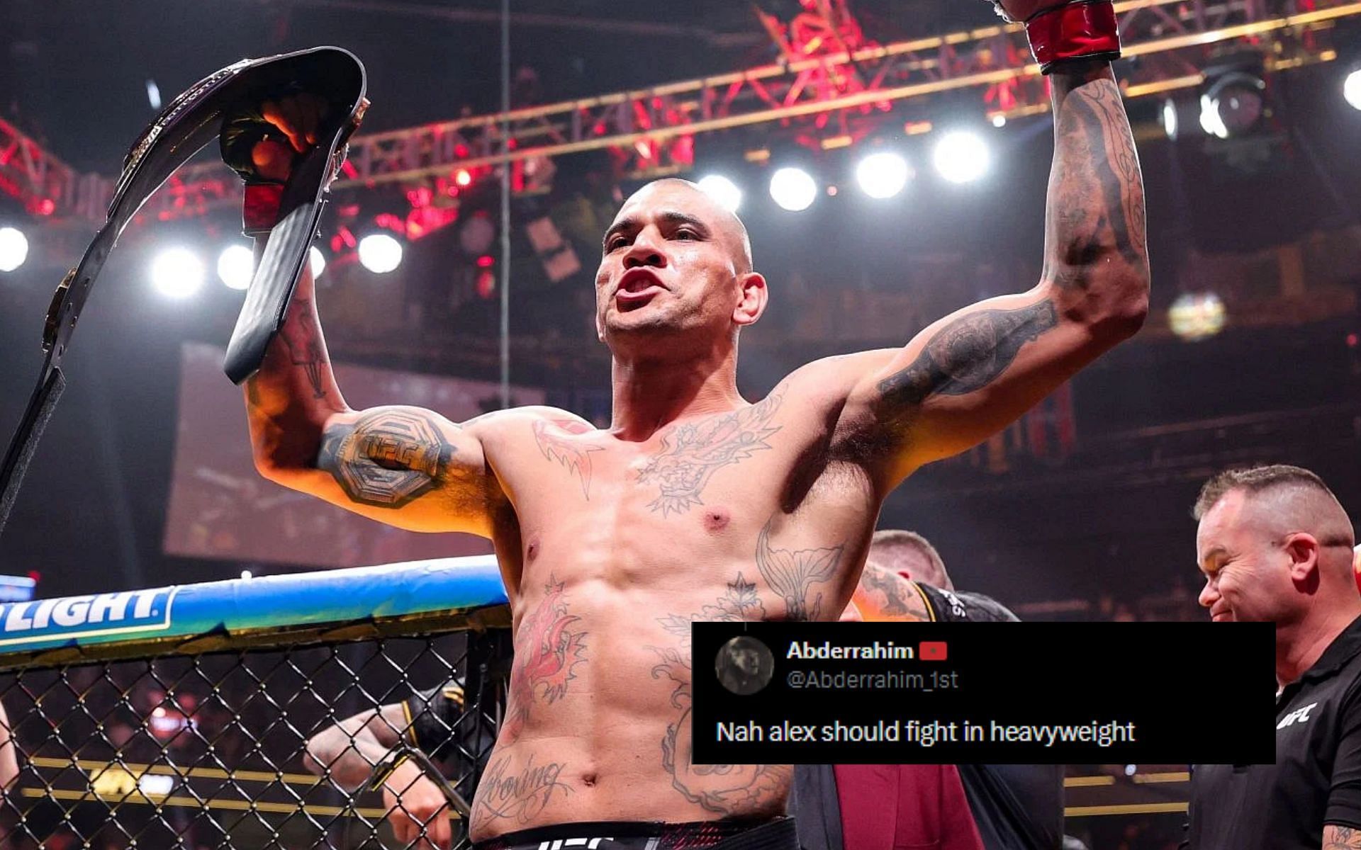 Fan reacted to video of Alex Pereira rehydrated weigh-in [Image courtesy: Getty Images]