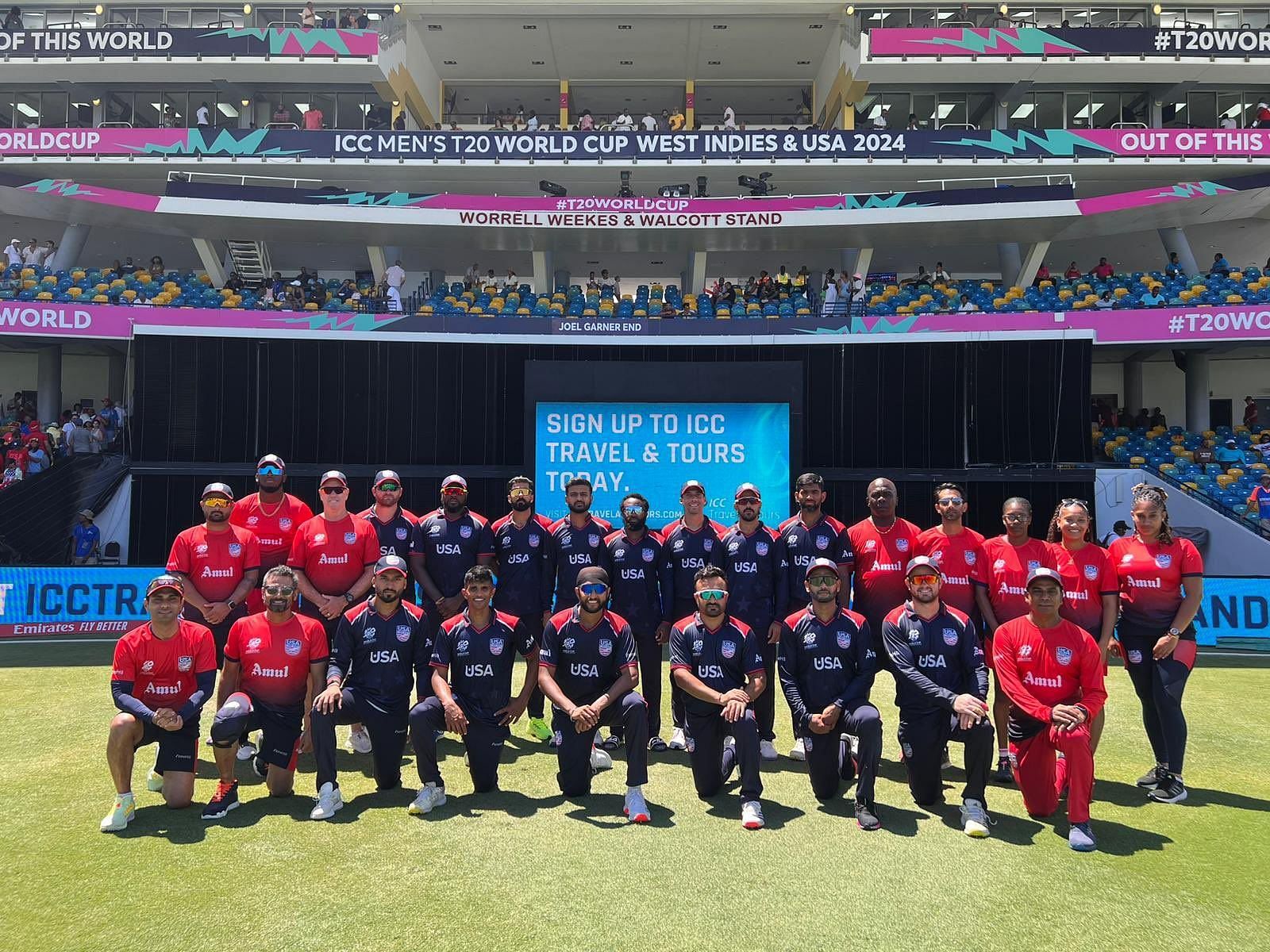 The entire USA cricket team contingent in the ICC Men