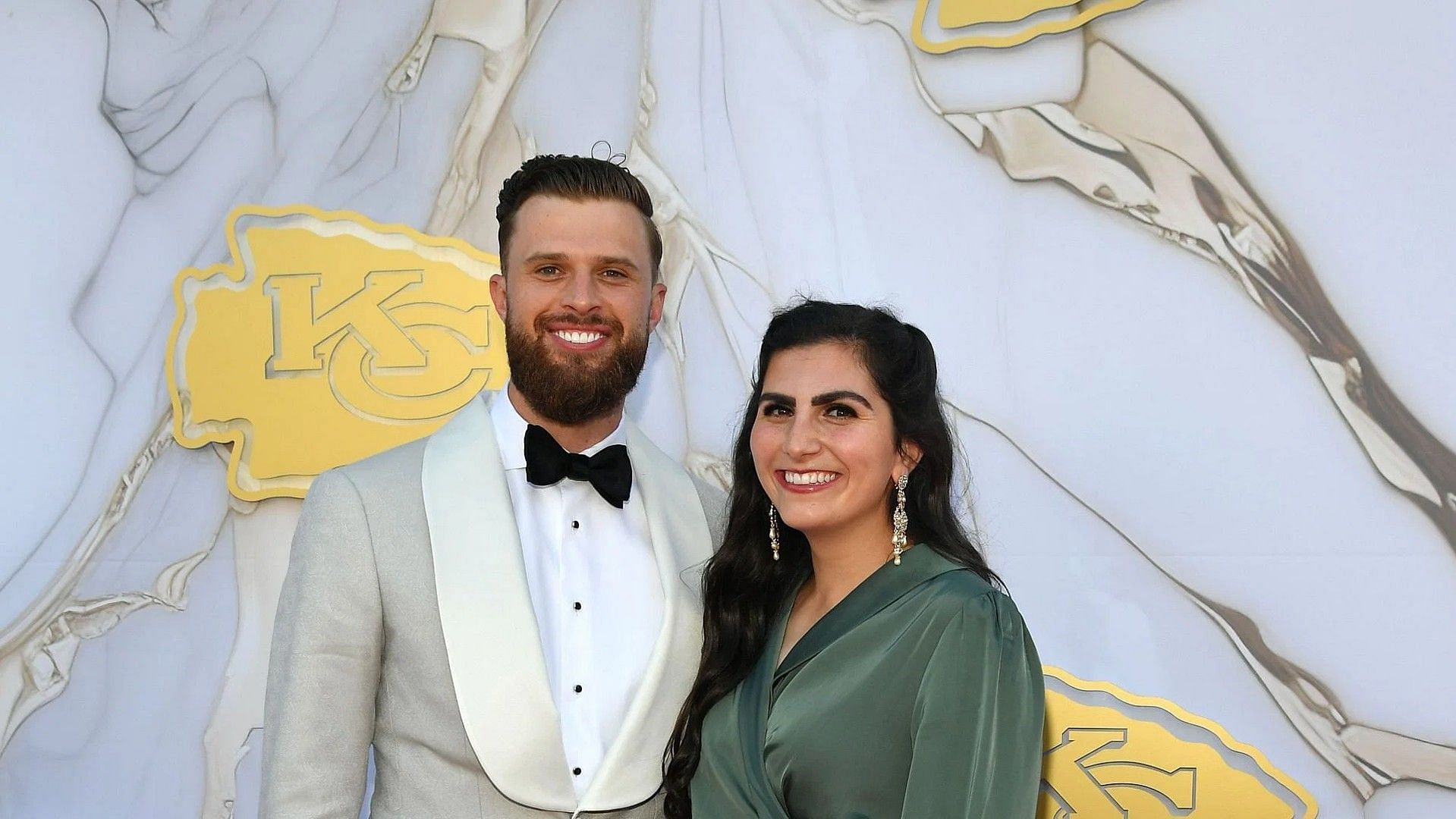 Harrison Butker and wife Isabelle at Super Bowl ring ceremony