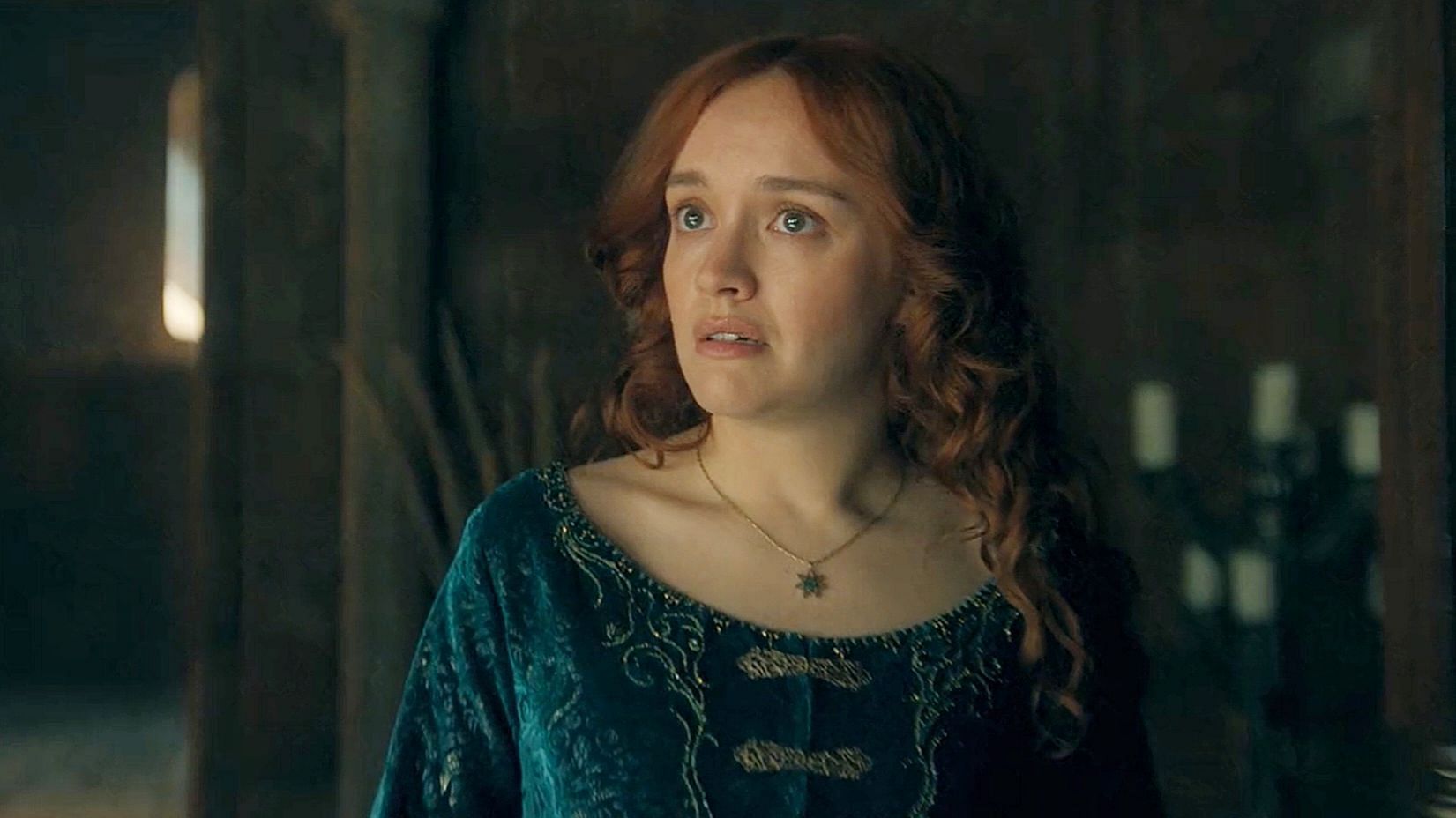 Olivia Cooke as Alicent Hightower on House of the Dragon season 2 episode 2 (via HBO)