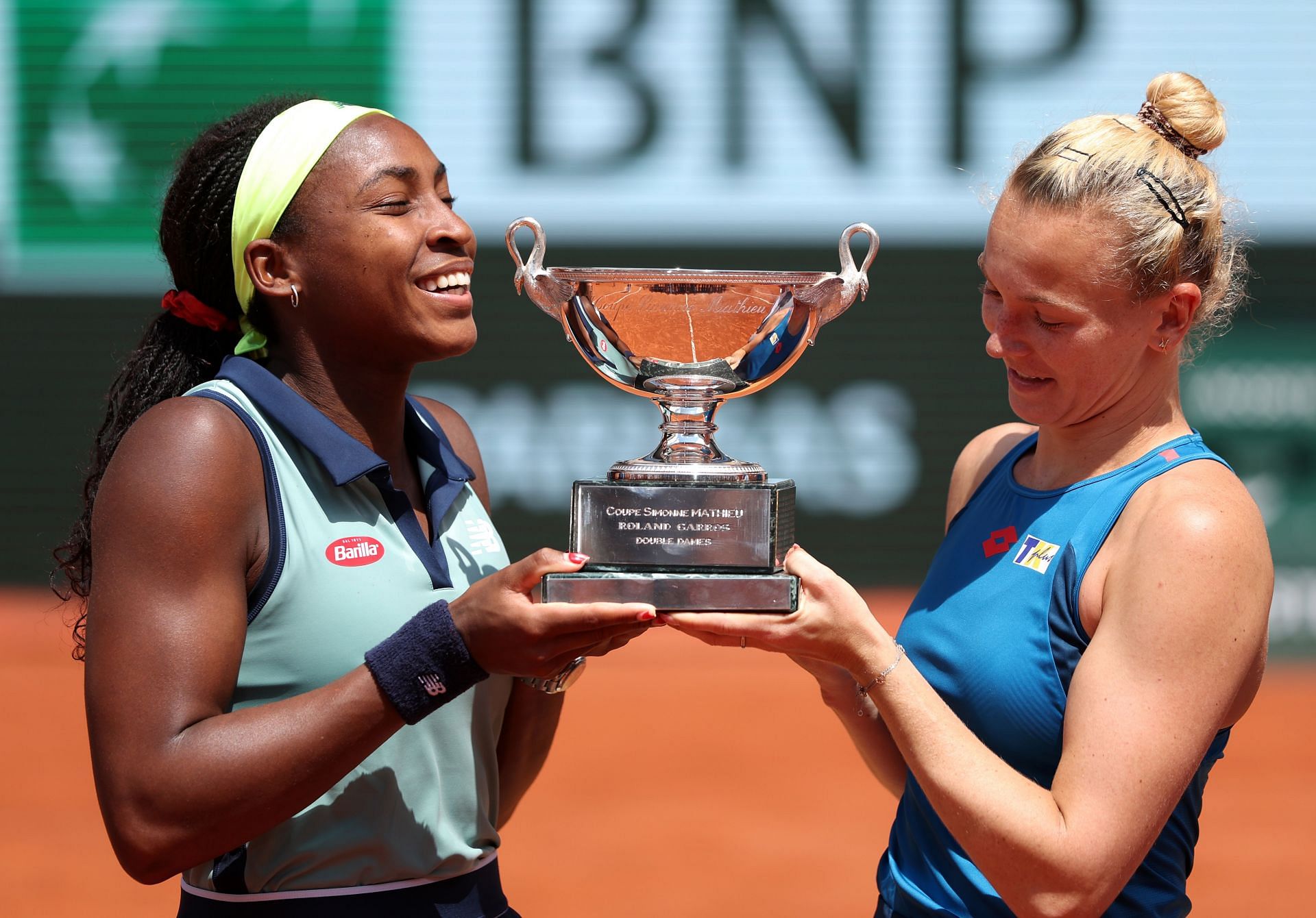 Coco Gauff and Katerina Siniakova at the 2024 French Open