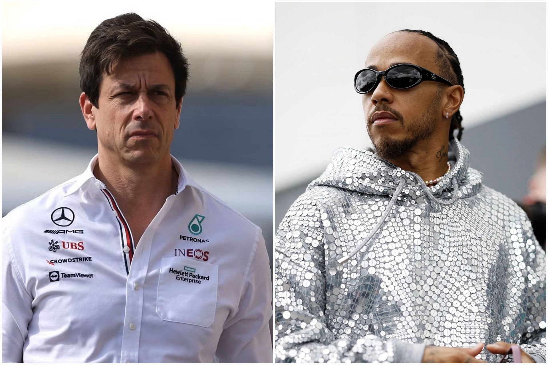 Toto Wolff (L) and Lewis Hamilton (R) (Collage via Sportskeeda)