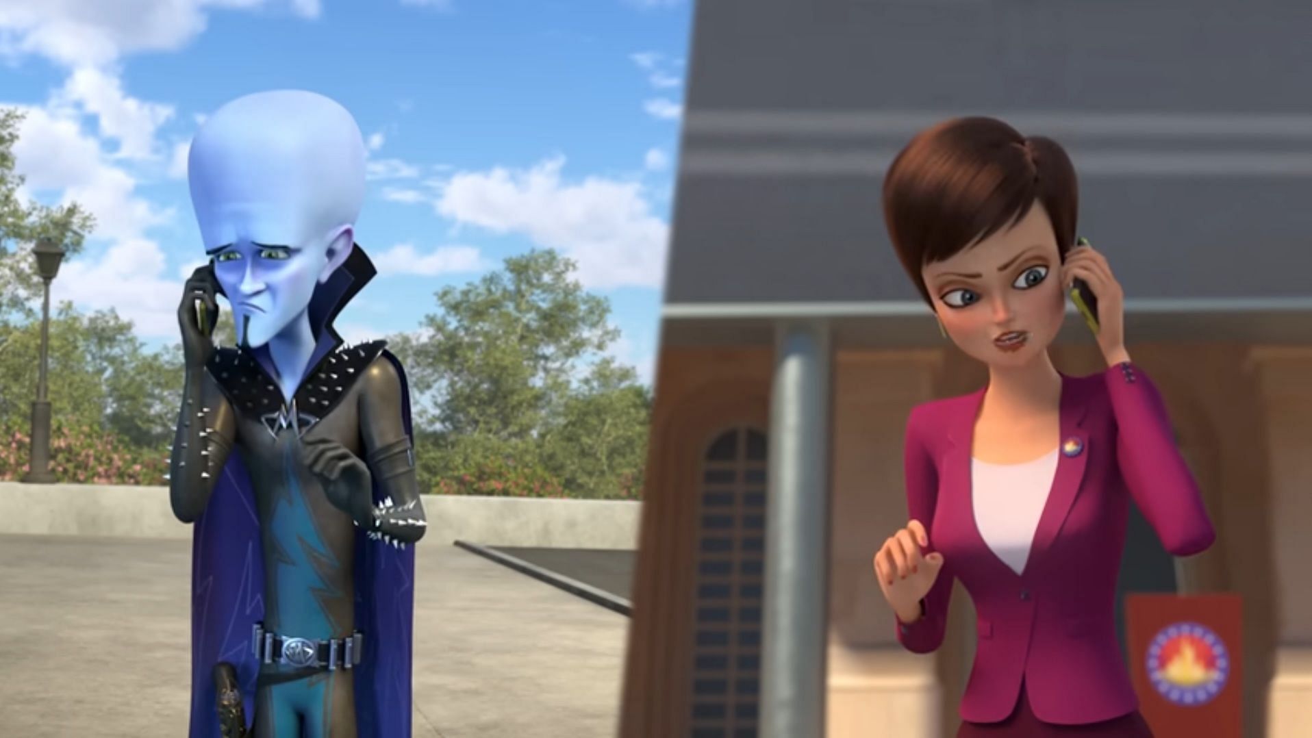 Megamind and Roxanne in a still from the series (Image via Youtube/Peacock)