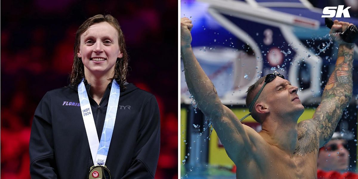 Katie Ledecky and Caeleb Dressel headline the U.S. Swimming Olympic team for the 2024 Paris Olympics. PHOTO: All from Getty