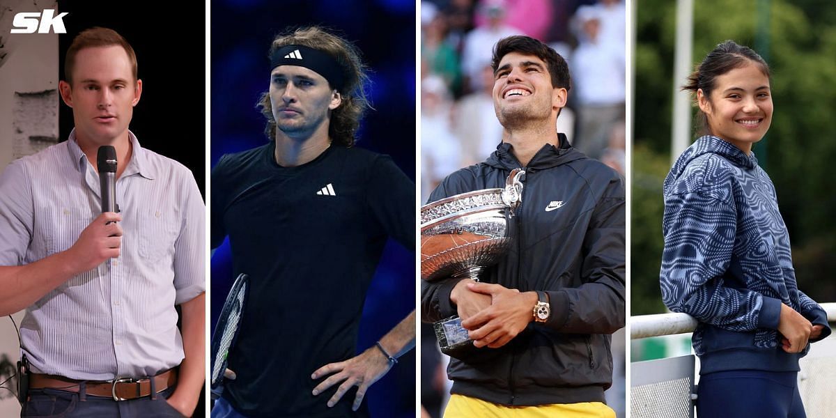 (Left to Right) Andy Roddick, Alexander Zverev, Carlos Alcaraz, Emma Raducanu (Source: Getty Images)