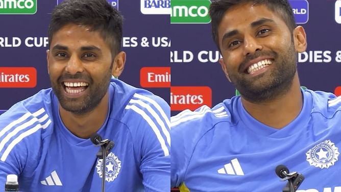 [Watch] "Siraj bhai khana kha rahe hai"- Suryakumar Yadav's hilarious response to reporter's mistake after IND vs AFG T20 World Cup match