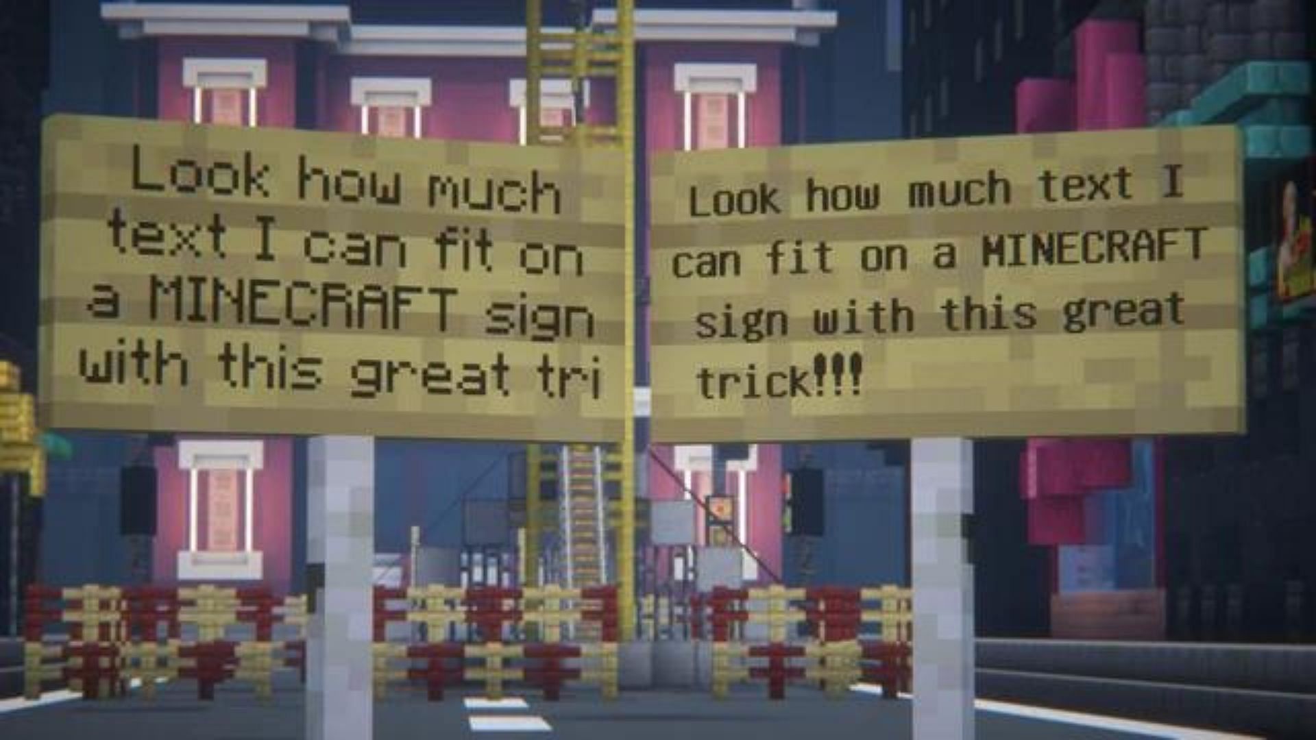 A trick to fit more text in signboard in Minecraft