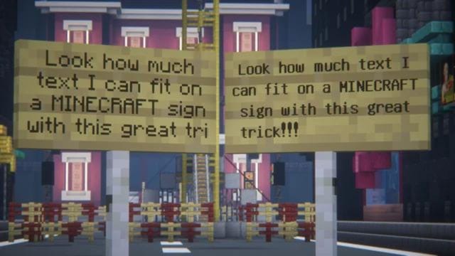 Minecraft player shares trick to add more text on signs