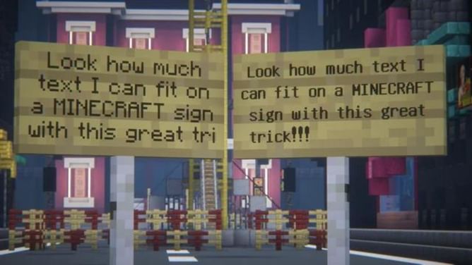 Minecraft player shares trick to add more text on signs