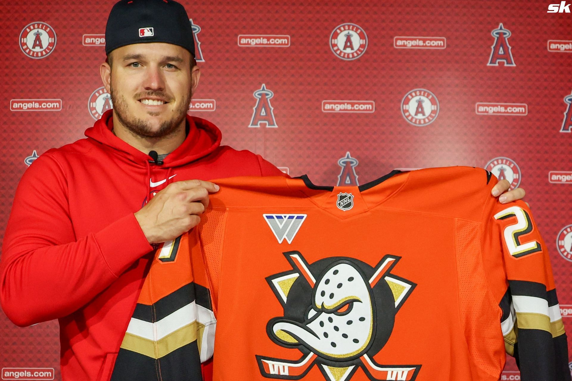  Mike Trout expresses delight on revamped Anaheim Ducks jerseys embodying Orange County colors (Image source - Anaheim Ducks Twitter/X)