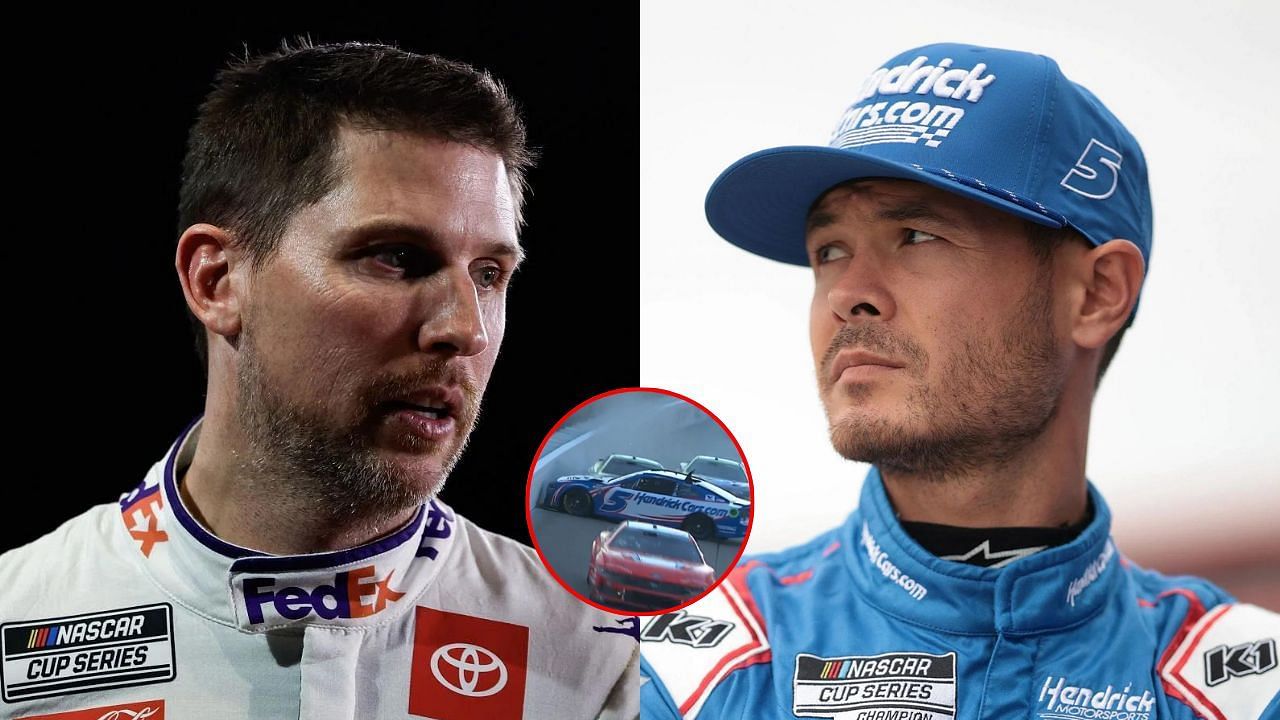 Denny Hamlin and Kyle Larson at Iowa Speedway