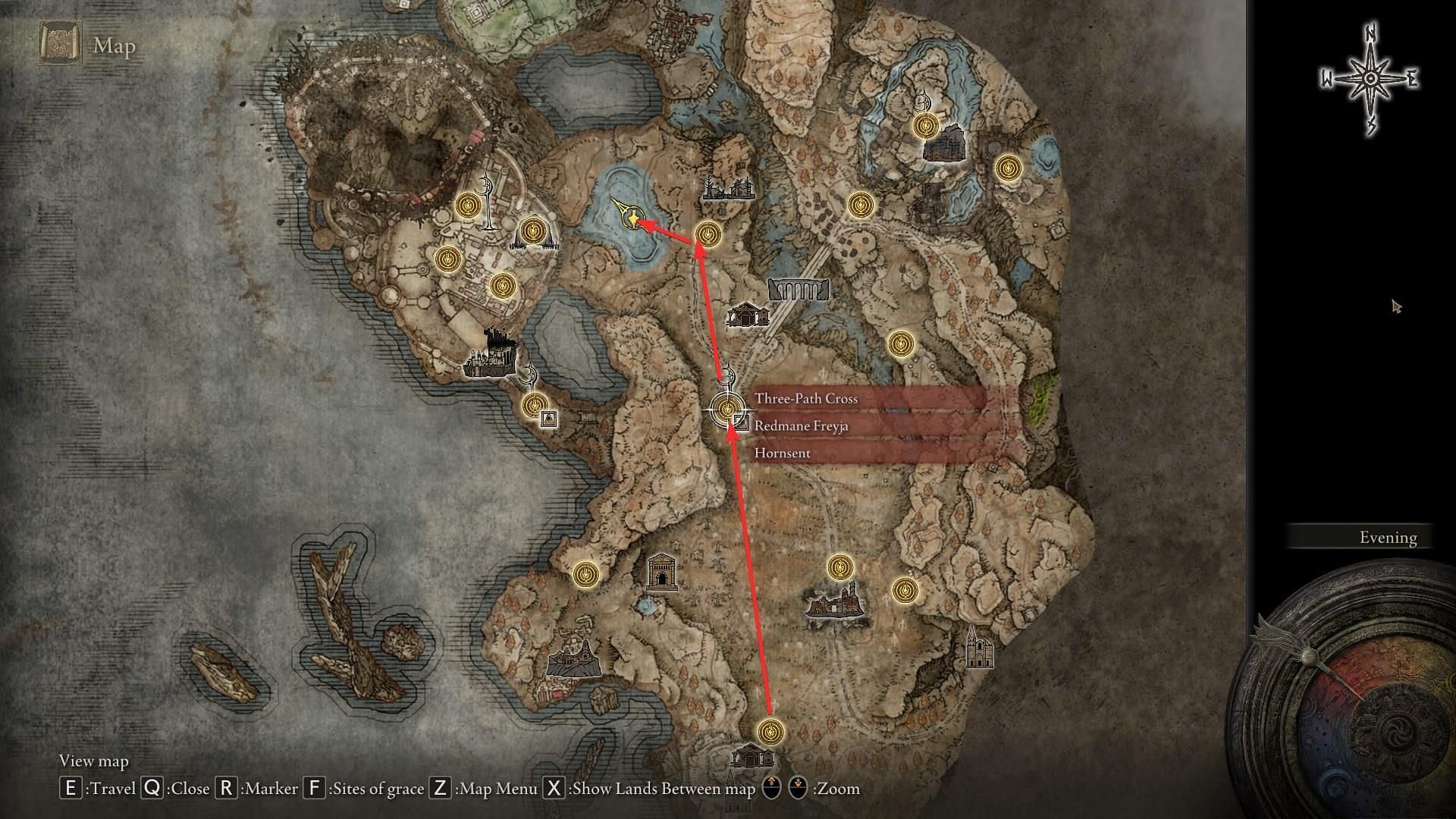 Follow the route to reach the Great Katana&#039;s location (Image via FromSoftware)