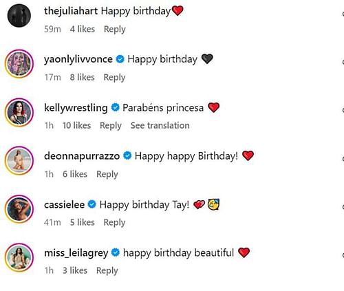 Wrestlers react on Tay Melo's birthday