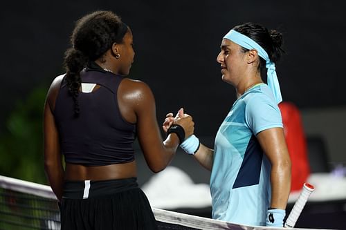 Coco Gauff and Ons Jabeur after their match at the WTA Finals