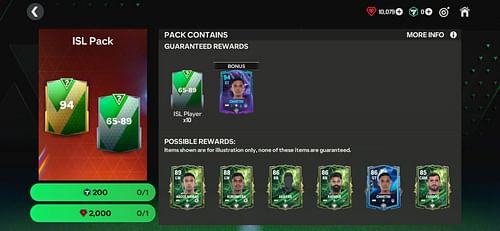 FC Mobile ISL Pack (Image via EA Sports)