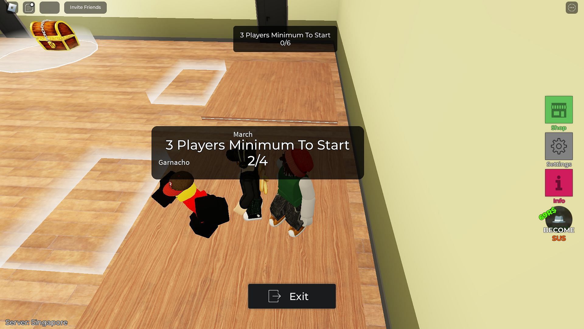 A minimum of three players are required to start a match (Image via Roblox)