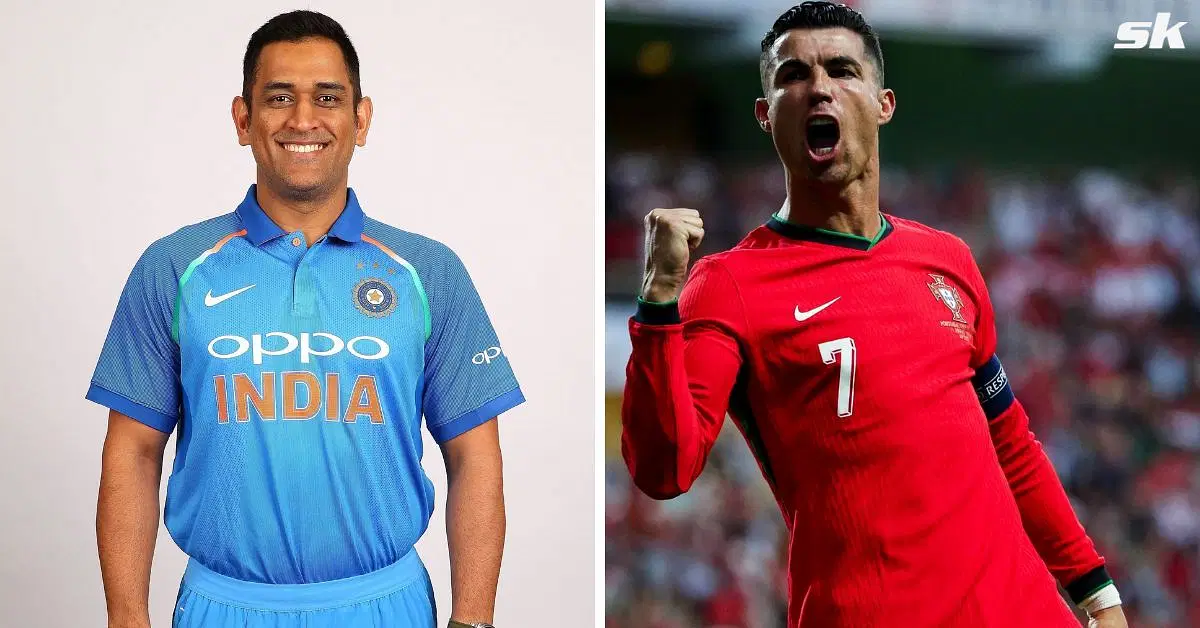 MS Dhoni (left) and Cristiano Ronaldo