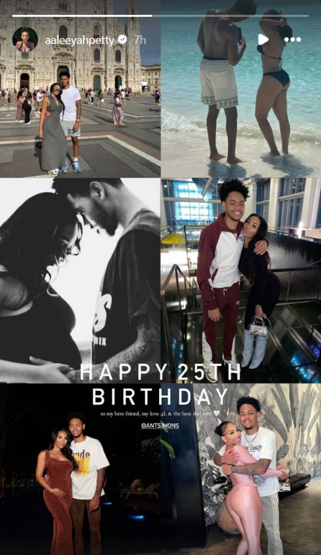 Aaleeyah Petty&#039;s IG birthday wish for Anfernee Simons