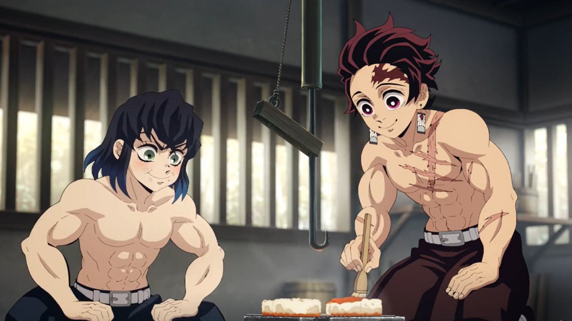 Inosuke and Tanjiro as seen in Demon Slayer season 4 episode 6 (Image via Ufotable)