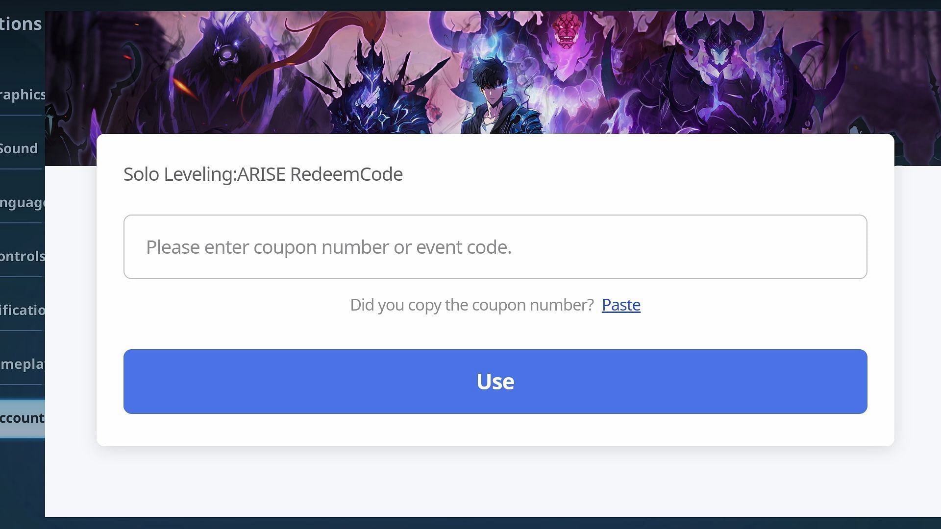 Enter any active code in the box and click the Use button to redeem the codes. (Image via Netmarble)